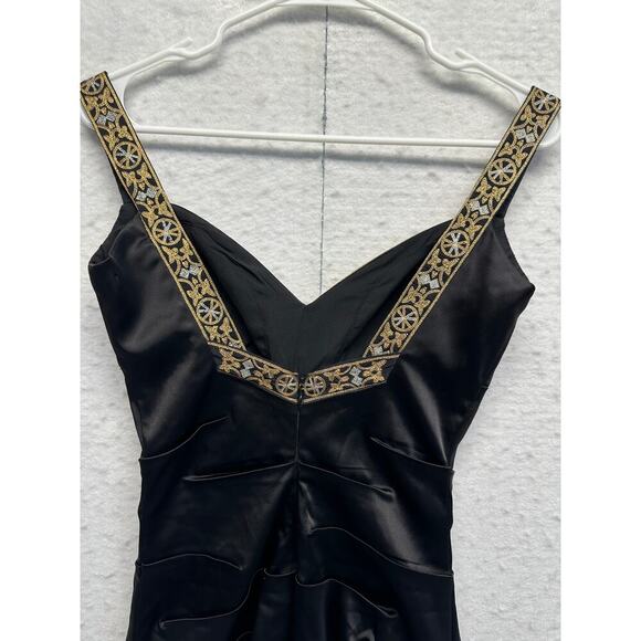 Nicole Miller Collection Women Dress Corset Style V Neck Embroidered Witchygoth - Picture 10 of 12